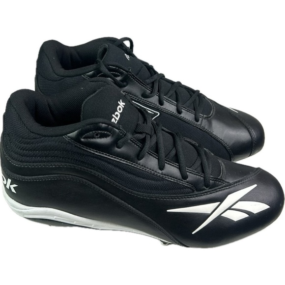 LIKE NEW Reebok Men’s Black Football Cleats RBK NFL Audible Mid MR7 Size 12.5 - Picture 1 of 8